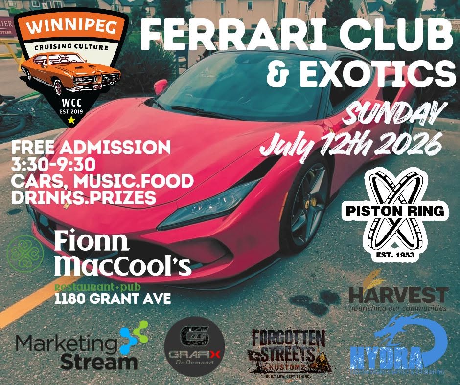 July 12, 2026 - Sunday Car Show Fionns on Grant